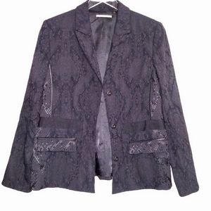 Tahari | Black Blazer W/Snakeskin Design Sz 14